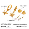 Stainless Steel Geometric Style Electroplating Starfish Pearl Women's Earrings Three Pair Set