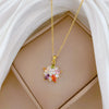 Stainless Steel Geometric Style Full Diamond Necklace For Unisex With Copper Pendant