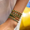 Stainless Steel Geometric Style Green Zircon Jewelry Buckle Tennis Chain Bracelet With Electroplating For Women
