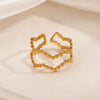Stainless Steel Geometric Style Ins Ring 18K Goldplated