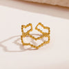 Stainless Steel Geometric Style Ins Ring 18K Goldplated