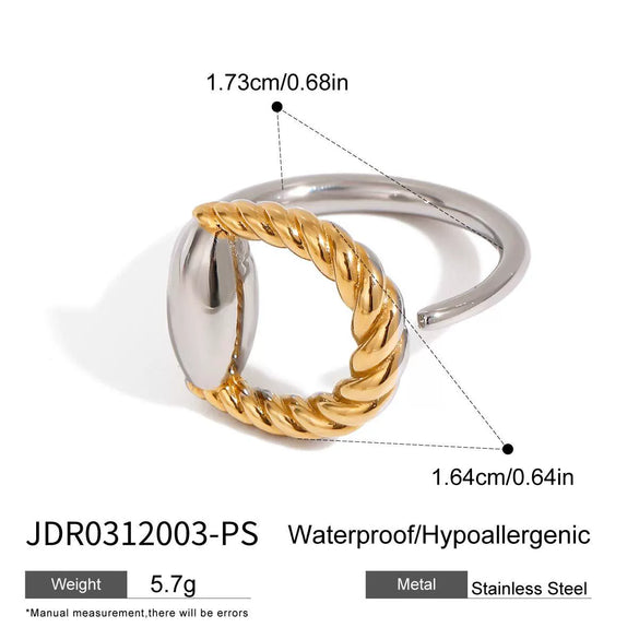 Stainless Steel Geometric Style Ring And Bracelet Jewelry With Electroplating
