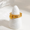 Stainless Steel Geometric Style Ring With Electroplating For Women
