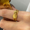 Stainless Steel Geometric Style Ring With Electroplating For Women