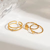 Stainless Steel Geometric Style Ring With Electroplating For Women