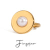 Stainless Steel Geometric Style Ring With Electroplating Treatment For Women