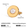 Stainless Steel Geometric Style Ring With Electroplating Treatment For Women