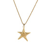 Stainless Steel Geometric Style Starfish Design Jewelry Hammer Pattern Twist Chain Earrings Necklace
