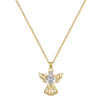 Stainless Steel Geometric Style Unisex Diamond Necklace With Copper Pendant