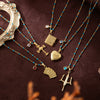 Stainless Steel Geometric Sun Moon Cross Pendant Necklace With Furnace Vacuum Plating 18K Gold Color