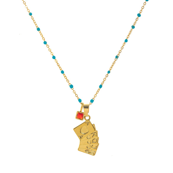 Stainless Steel Geometric Sun Moon Cross Pendant Necklace With Furnace Vacuum Plating 18K Gold Color