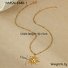 Stainless Steel Geometric Sun Pendant Clavicle Chain Necklace Plated With 18K Gold Fashion Jewelry