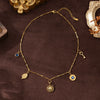 Stainless Steel Geometric Sun Wheel Lotus Pendant Necklace With Vacuum Electroplated 18K Gold Color Preservation