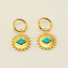 316L Stainless Steel Geometric Sunflower Earrings Electroplated For Women