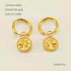 316L Stainless Steel Geometric Sunflower Earrings Electroplated For Women