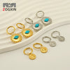 316L Stainless Steel Geometric Sunflower Earrings Electroplated For Women