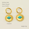 316L Stainless Steel Geometric Sunflower Earrings Electroplated For Women