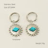 316L Stainless Steel Geometric Sunflower Earrings Electroplated For Women