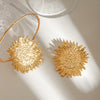 Stainless Steel Geometric Sunflower Earrings Jewelry With Electroplating And Original Design