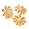 Stainless Steel Geometric Sunflower Opening Ring Jewelry Electroplated For Women