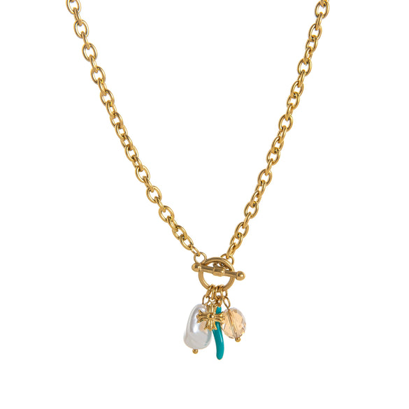 Stainless Steel Geometric Sweet Style Electroplated Clavicle Necklace For Women