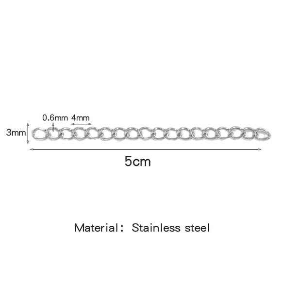 Stainless Steel Geometric Tail Extension Chain Electroplated Diy Jewelry Accessory