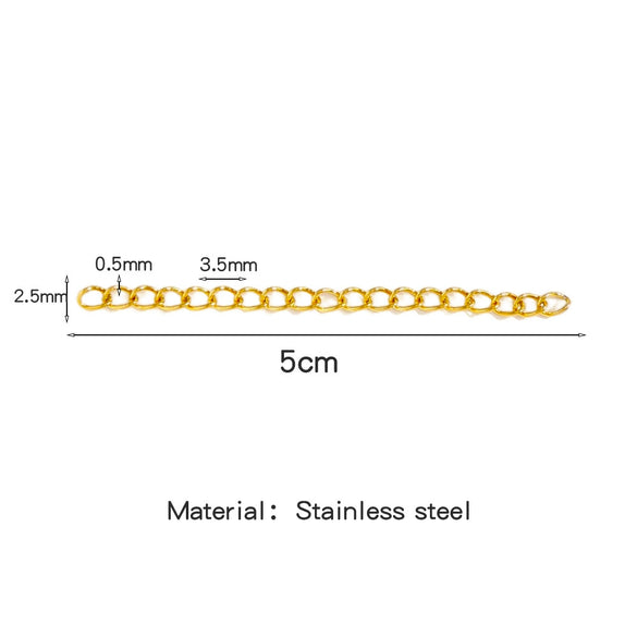 Stainless Steel Geometric Tail Extension Chain Electroplated Diy Jewelry Accessory