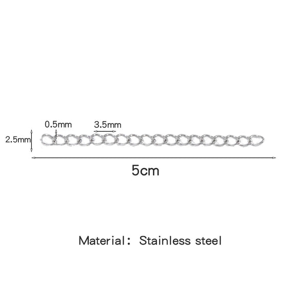 Stainless Steel Geometric Tail Extension Chain Electroplated Diy Jewelry Accessory