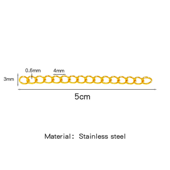 Stainless Steel Geometric Tail Extension Chain Electroplated Diy Jewelry Accessory