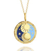 Stainless Steel Geometric Tarot Pendant Necklace With Electroplating Treatment Light Luxury Style
