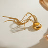 Stainless Steel Geometric Tassel Ear Clip Earrings With Electroplating For Women