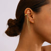 Stainless Steel Geometric Tassel Ear Clip Earrings With Electroplating For Women