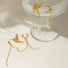 Stainless Steel Geometric Tassel Earrings For Women With Electroplating Animal Style