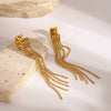 Stainless Steel Geometric Tassel Earrings For Women With Electroplating