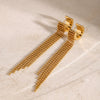 Stainless Steel Geometric Tassel Earrings For Women With Electroplating