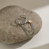 Stainless Steel Geometric Tassel Open Ring With Vacuum Electroplated Finish Unisex Retro Fashion Jewelry