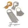 Stainless Steel Geometric Tassel Ring Electroplated Hand Jewelry For Women