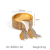 Stainless Steel Geometric Tassel Ring For Women