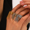 Stainless Steel Geometric Tassel Ring For Women