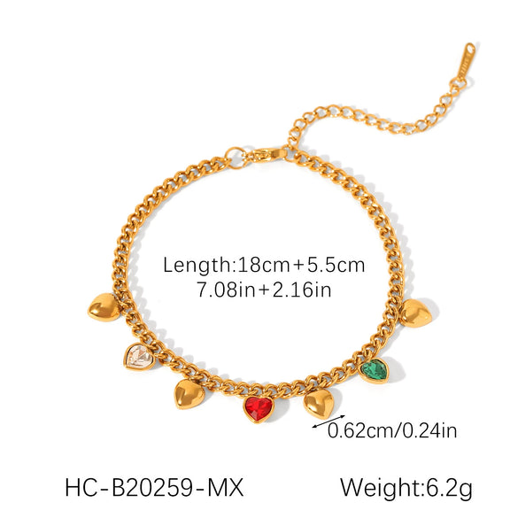 Stainless Steel Geometric Tassel Zircon Women's Bracelet