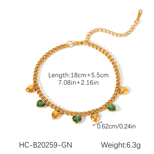 Stainless Steel Geometric Tassel Zircon Women's Bracelet