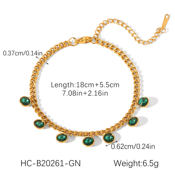 Stainless Steel Geometric Tassel Zircon Women's Bracelet