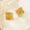 Stainless Steel Geometric Texture Electroplated Women's Earrings