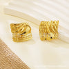 Stainless Steel Geometric Texture Electroplated Women's Earrings