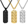 Stainless Steel Geometric Tire Pattern Men's Pendant Necklace Electroplating