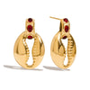 Stainless Steel Geometric Toothshaped Stud Earrings With Electroplating Elegant And Luxury Style For Women