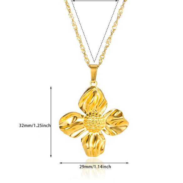 Stainless Steel Geometric Tree Of Life Cross Pendant Necklace Electroplating Jewelry Unisex