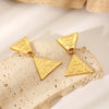 Stainless Steel Geometric Triangle Earrings For Women With Electroplating Treatment