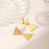 Stainless Steel Geometric Triangle Earrings For Women With Electroplating Treatment