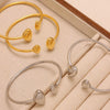 316L Stainless Steel Geometric Triangle Elastic Bracelet With Electroplating Fashion Style